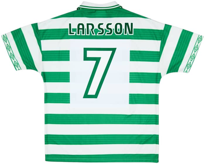 1997-99 Celtic Home Shirt Larsson #7 - 9/10 - (XL)