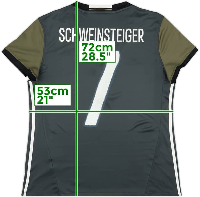 2015-17 Germany Away Shirt Schweinsteiger #7 - 10/10 - (Women's XXL)