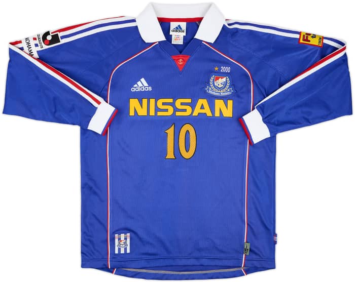 2000 Yokohama Marinos Home L/S Shirt #10 (Nakamura) - 6/10 - (L)
