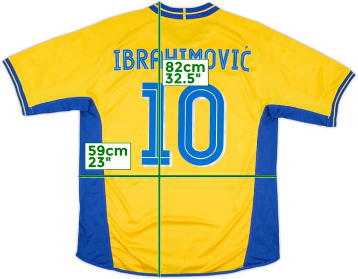 2003-04 Sweden Home Shirt Ibrahimovic #10 - 8/10 - (XL)