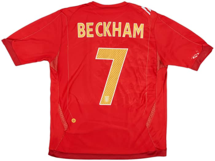 2006-08 England Away Shirt Beckham #7 - 6/10 - (L)