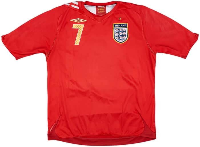 2006-08 England Away Shirt Beckham #7 - 6/10 - (L)