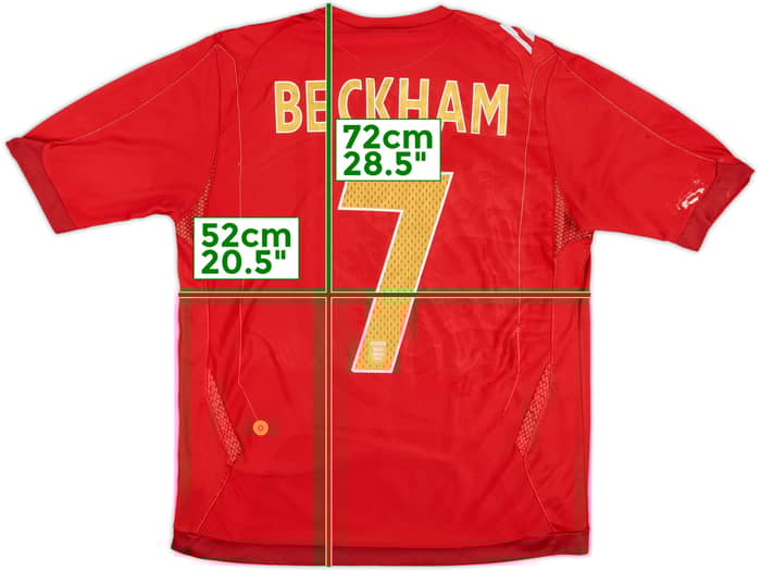 2006-08 England Away Shirt Beckham #7 - 6/10 - (L)