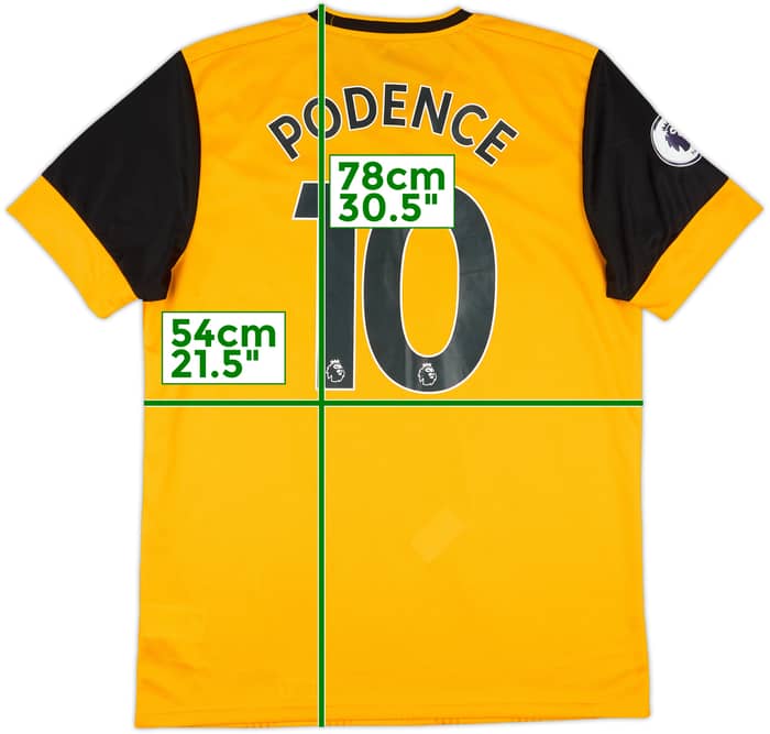 2020-21 Wolves Home Shirt Podence #10 - 8/10 - (L)