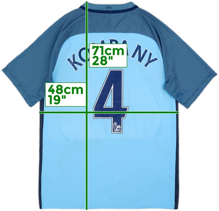 2016-17 Manchester City Home Shirt Kompany #4 - 5/10 - (S)