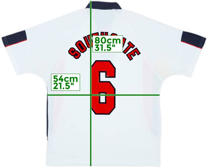 1997-99 England Home Shirt Southgate #6 - 7/10 - (L)