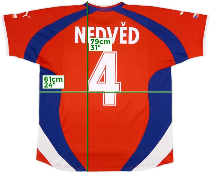 2000-02 Czech Republic Home Shirt Nedved #4 - 5/10 - (XL)