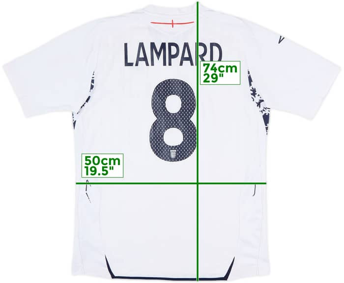 2007-09 England Home Shirt Lampard #8 - 5/10 - (M)