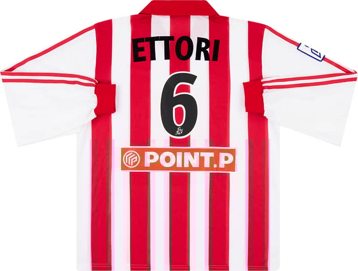 2000-01 AS Cannes Match Issue Coupe de la Ligue Home L/S Shirt Ettori #6