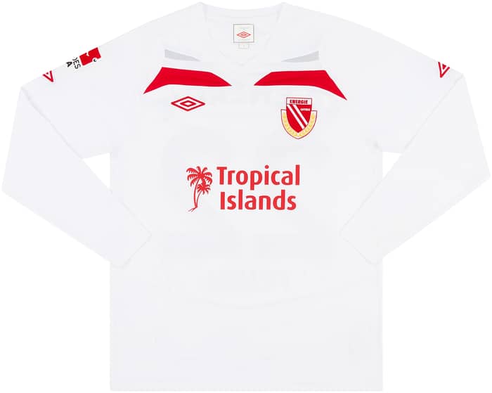 2011-12 Energie Cottbus Match Issue Singed Away L/S Shirt Fenin #22