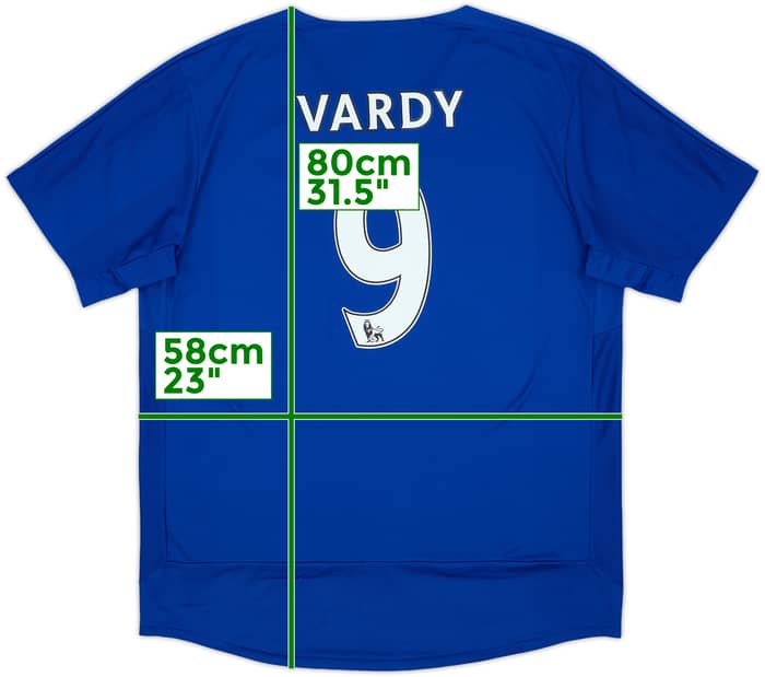 2015-16 Leicester Home Shirt Vardy #9 - 8/10 - (XL)