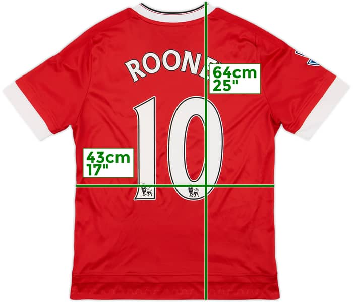2015-16 Manchester United Home Shirt Rooney #10 - 7/10 - (L.Boys)