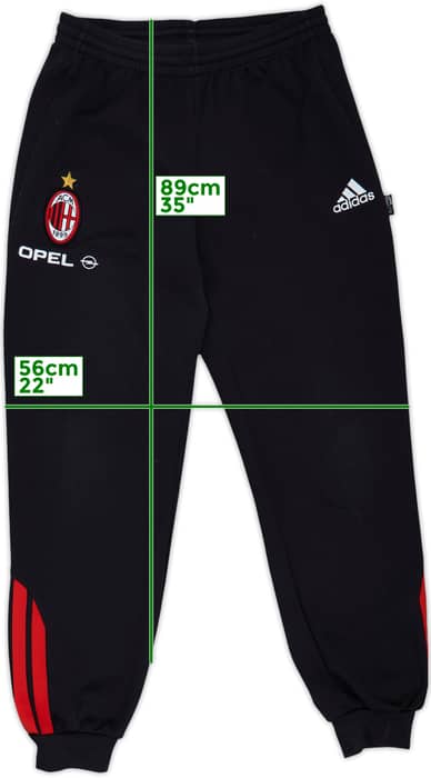 2000-01 AC Milan adidas Track Pants/Bottoms - 8/10 - (M)