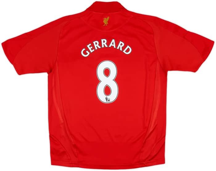 2008-10 Liverpool Home Shirt Gerrard #8 - 8/10 - (M.Boys)