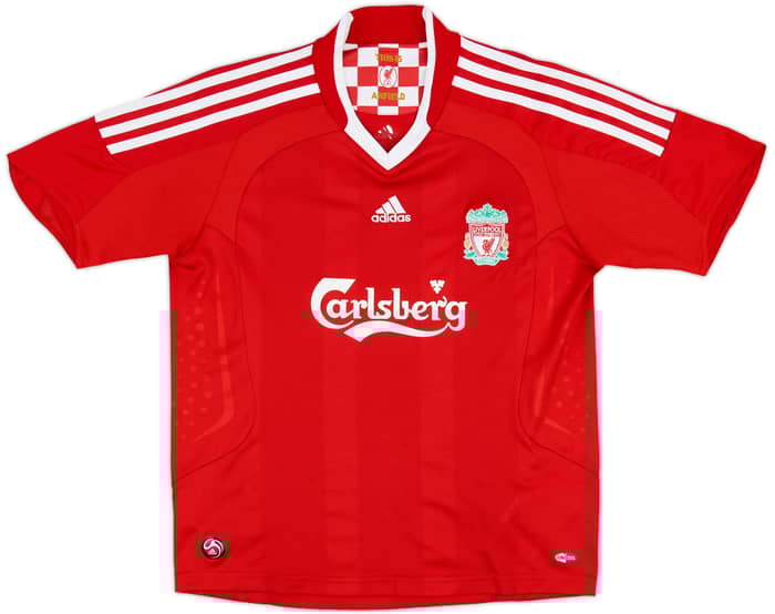 2008-10 Liverpool Home Shirt Gerrard #8 - 8/10 - (M.Boys)
