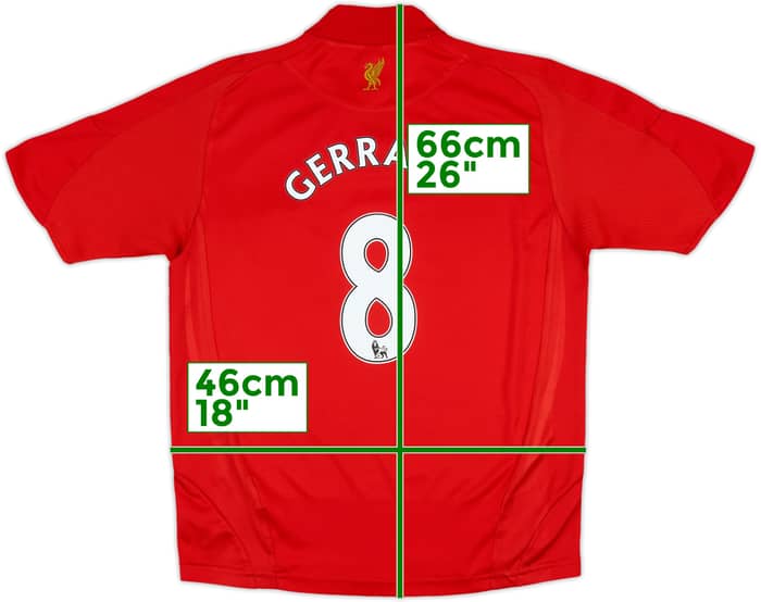 2008-10 Liverpool Home Shirt Gerrard #8 - 8/10 - (M.Boys)