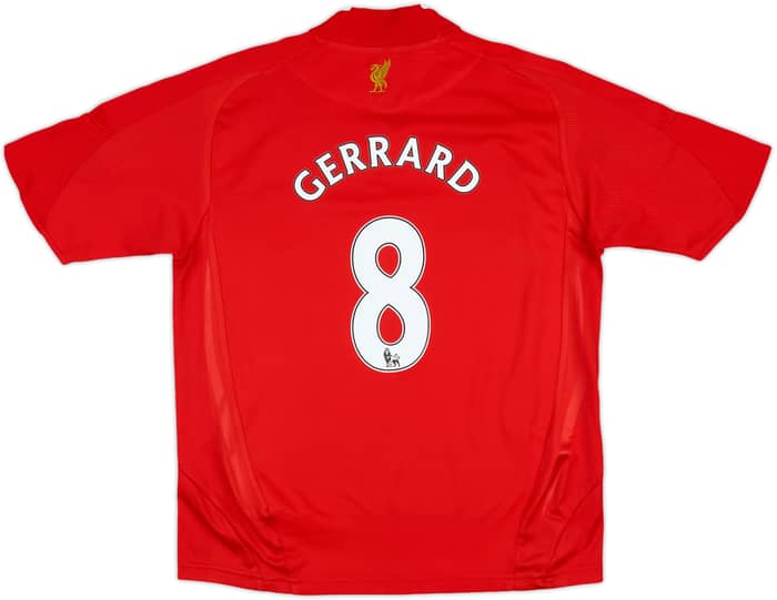 2008-10 Liverpool Home Shirt Gerrard #8 - 8/10 - (S.Boys)