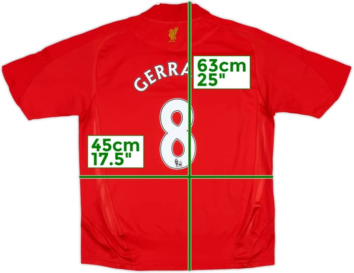 2008-10 Liverpool Home Shirt Gerrard #8 - 8/10 - (S.Boys)
