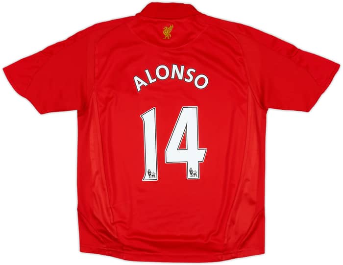 2008-10 Liverpool Home Shirt Alonso #14 - 8/10 - (S.Boys)
