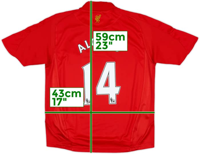 2008-10 Liverpool Home Shirt Alonso #14 - 8/10 - (S.Boys)
