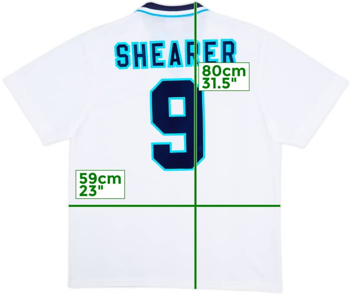 1995-97 England Home Shirt Shearer #9 - 10/10 - (XL)