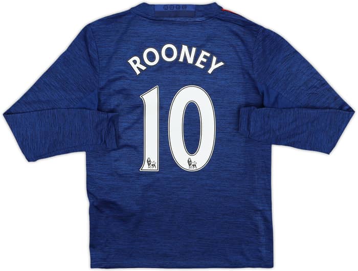 2016-17 Manchester United Away L/S Shirt Rooney #10 - 9/10 - (7-8 Years)