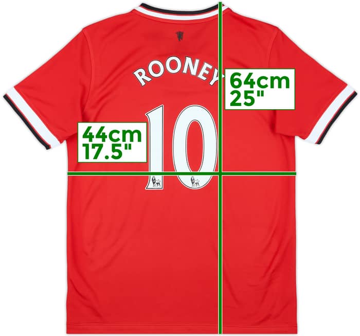 2014-15 Manchester United Home Shirt Rooney #10 - 9/10 - (L.Boys)