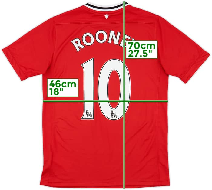2011-12 Manchester United Home Shirt Rooney #10 - 9/10 - (XL.Boys)
