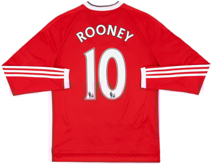 2015-16 Manchester United Home L/S Shirt Rooney #10 - 9/10 - (XL.Boys)