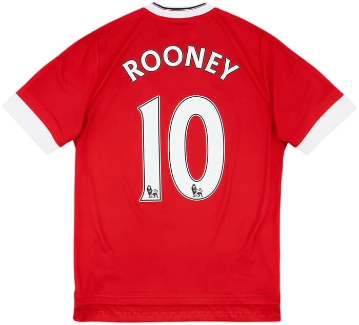 2015-16 Manchester United Home Shirt Rooney #10 - 9/10 - (XL.Boys)