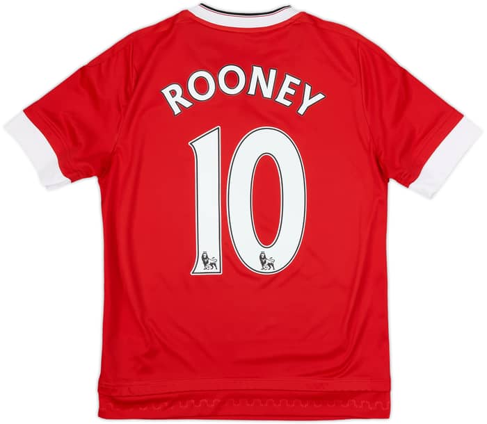 2015-16 Manchester United Home Shirt Rooney #10 - 8/10 - (L.Boys)