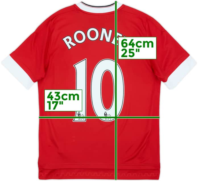 2015-16 Manchester United Home Shirt Rooney #10 - 7/10 - (L.Boys)