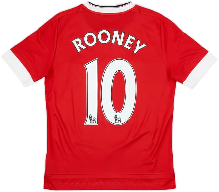 2015-16 Manchester United Home Shirt Rooney #10 - 9/10 - (L.Boys)