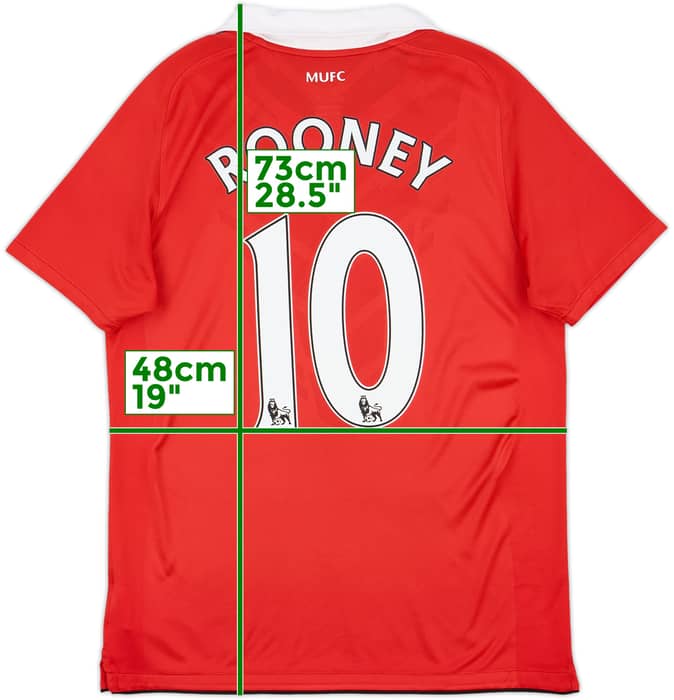 2010-11 Manchester United Home Shirt Rooney #10 - 9/10 - (XL.Boys)