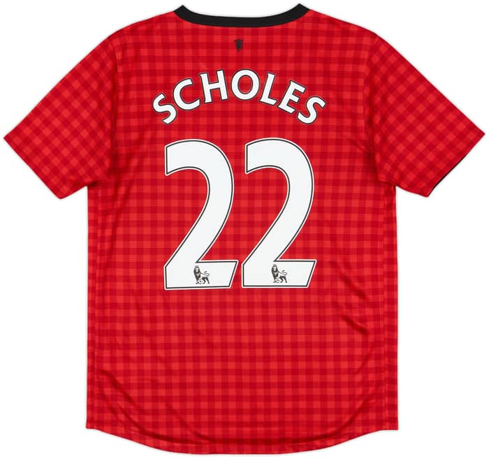 2012-13 Manchester United Home Shirt Scholes #22 - 9/10 - (XL.Boys)