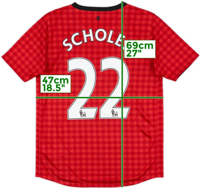 2012-13 Manchester United Home Shirt Scholes #22 - 9/10 - (XL.Boys)