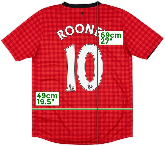 2012-13 Manchester United Home Shirt Rooney #10 - 10/10 - (XL.Boys)