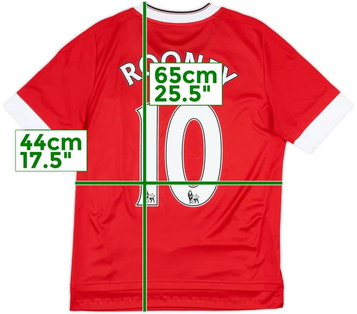 2015-16 Manchester United Home Shirt Rooney #10 - 10/10 - (L.Boys)