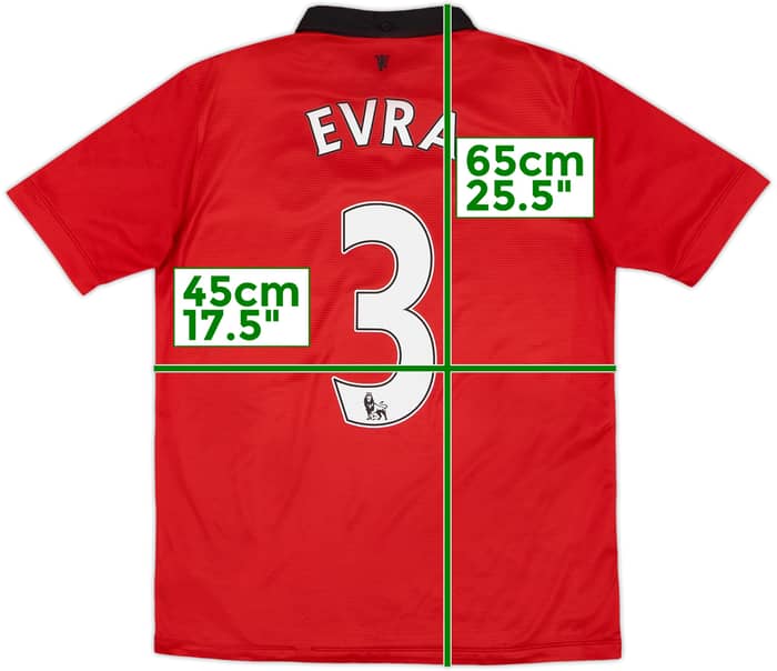 2013-14 Manchester United Home Shirt Evra #3 - 8/10 - (XL.Boys)