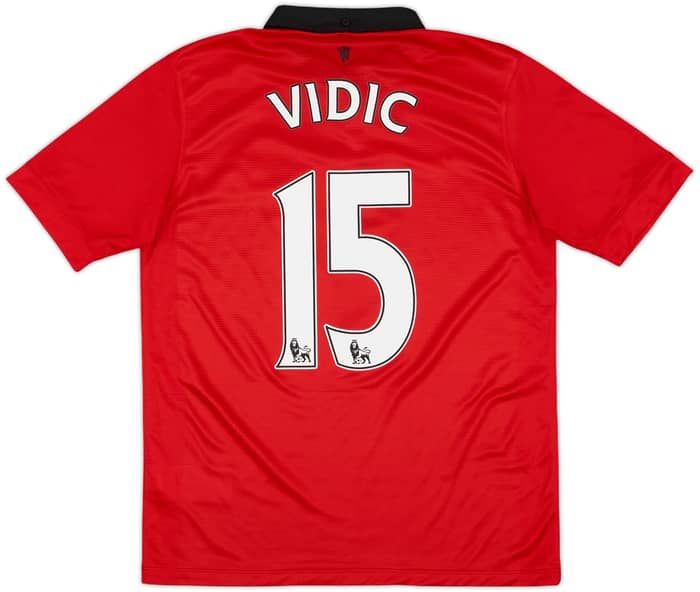 2013-14 Manchester United Home Shirt Vidic #15 - 8/10 - (XL.Boys)