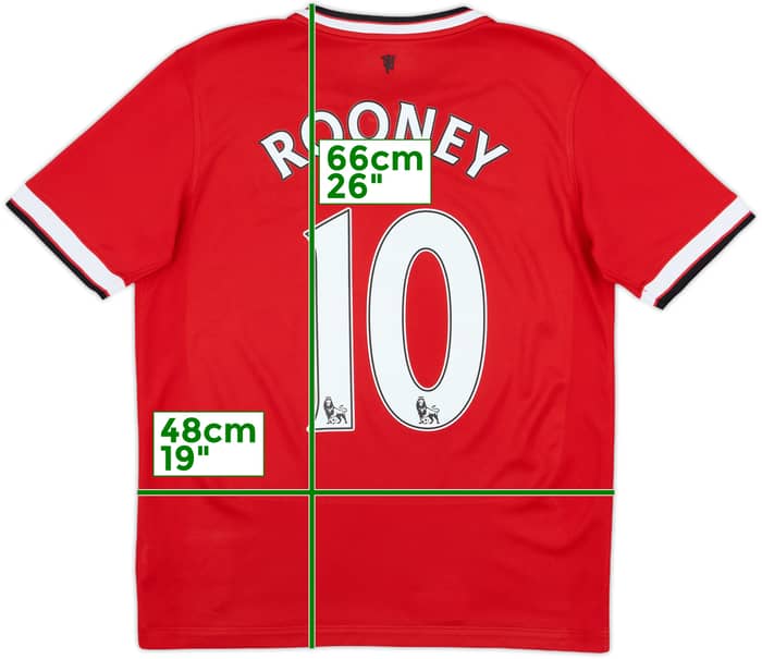 2014-15 Manchester United Home Shirt Rooney #10 - 8/10 - (XL.Boys)