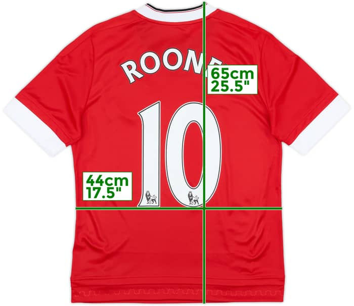 2015-16 Manchester United Home Shirt Rooney #10 - 10/10 - (L.Boys)