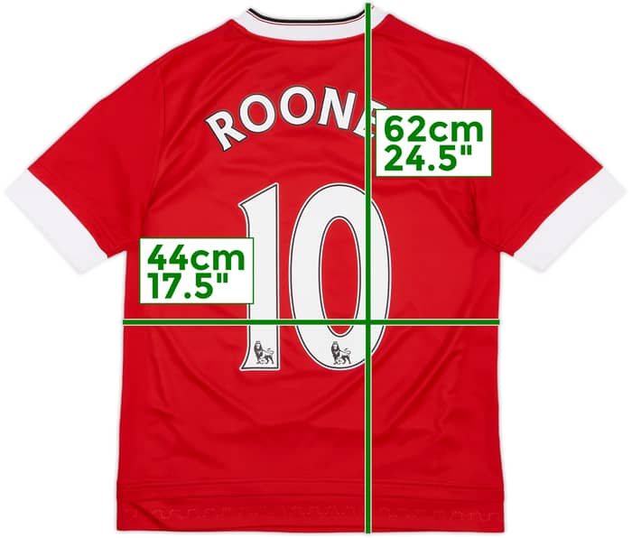 2015-16 Manchester United Home Shirt Rooney #10 - 9/10 - (L.Boys)
