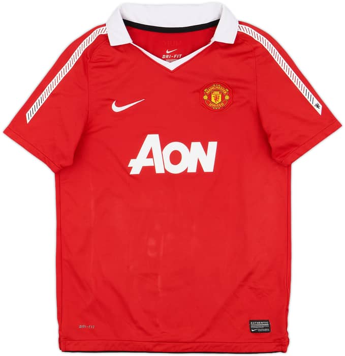 2010-11 Manchester United Home Shirt J.S.Park #13 - 8/10 - (L.Boys)