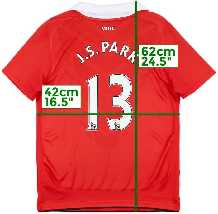 2010-11 Manchester United Home Shirt J.S.Park #13 - 8/10 - (M.Boys)