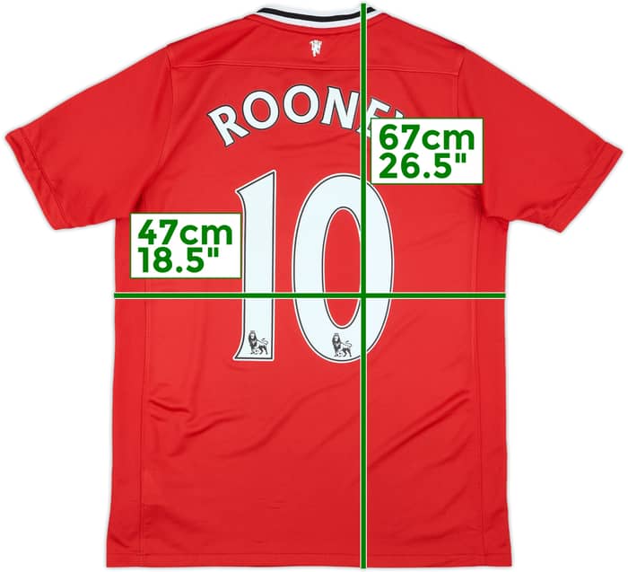 2011-12 Manchester United Home Shirt Rooney #10 - 8/10 - (XL.Boys)