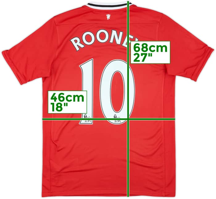 2011-12 Manchester United Home Shirt Rooney #10 - 7/10 - (XL.Boys)