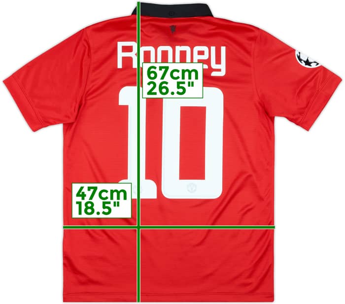 2012-13 Manchester United Home Shirt Rooney #10 - 9/10 - (XL.Boys)
