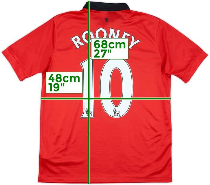2013-14 Manchester United Home Shirt Rooney #10 - 9/10 - (XL.Boys)