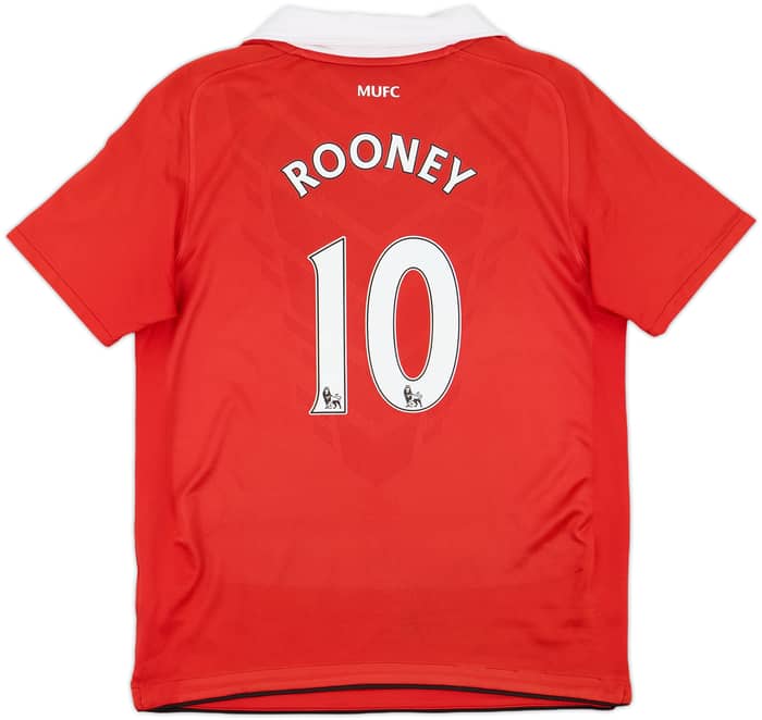 2010-11 Manchester United Home Shirt Rooney #10 - 8/10 - (L.Boys)